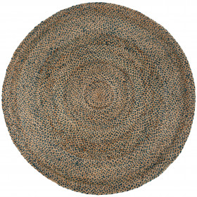 Tapis tissé de jute et coton coloré