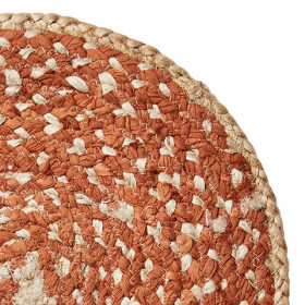Set de Table Rond en Jute Naturel/Orange - ELINA  - Affari