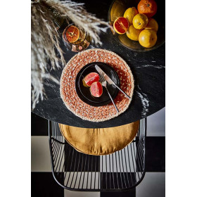 Set de Table Rond en Jute Naturel/Orange - ELINA  - Affari