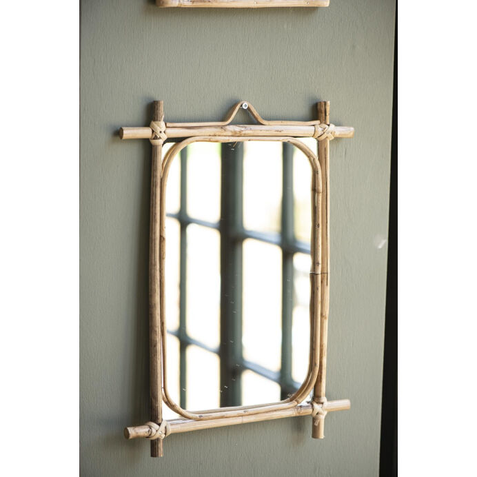 Miroir rectangulaire bambou - 26,5 x 20,5 cm - IB Laursen