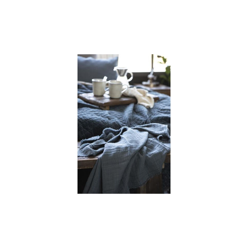 Nappe double gaze de coton HISTORICAL BLUE - IB LAURSEN