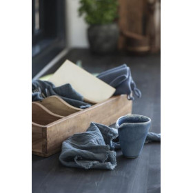Serviette double gaze de coton HISTORICAL BLUE - IB LAURSEN