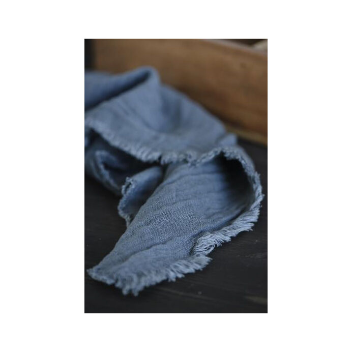 Serviette double gaze de coton HISTORICAL BLUE - IB LAURSEN