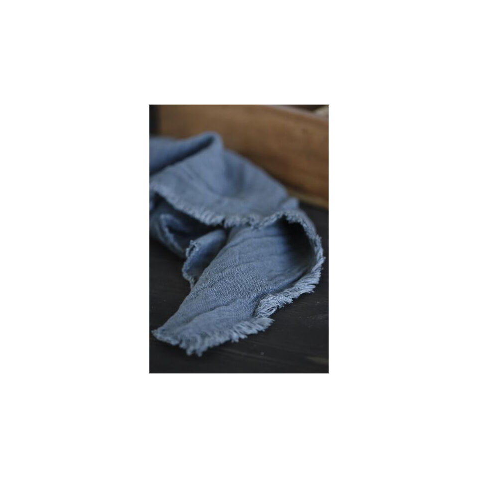 Serviette double gaze de coton HISTORICAL BLUE - IB LAURSEN