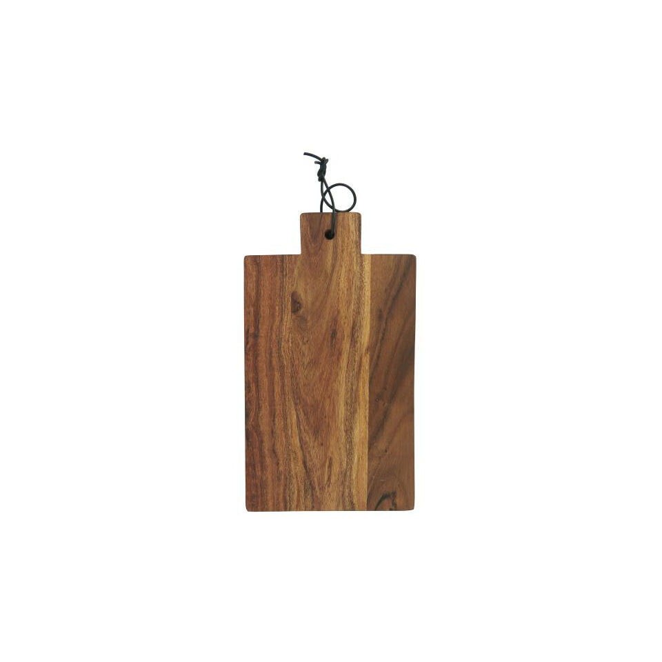 Planche à découper rectangulaire en bois d'acacia huilé et lien cuir - IB LAURSEN