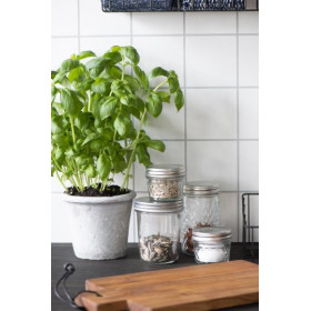 Bocal en verre travaillé couvercle métal 75 ml - IB LAURSEN