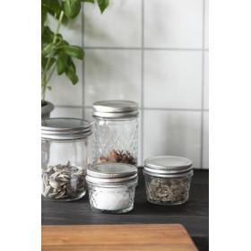 Bocal en verre travaillé couvercle métal 75 ml - IB LAURSEN