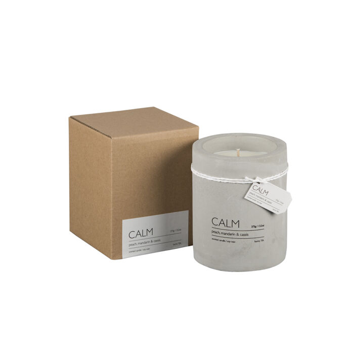 CALM Bougie parfumée Ø6xH7 cm - Pêche Mandarine Cassis - AFFARI