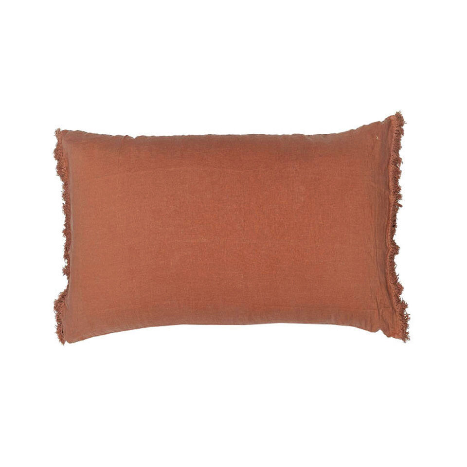 Housse de coussin en lin QUEENFRANGE 50X70 cm TERRE BRULEE - BED AND PHILOSOPHY