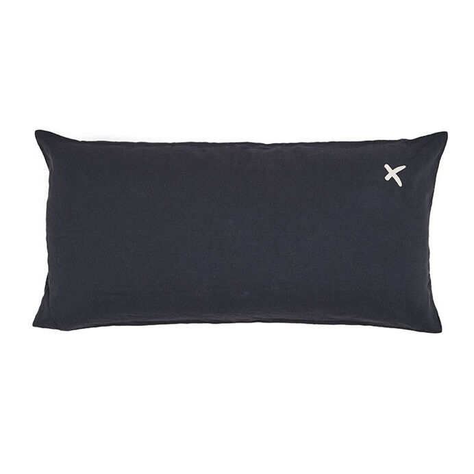 LOVERS X Coussin 55x110 en lin - Charbon - BED AND PHILOSOPHY