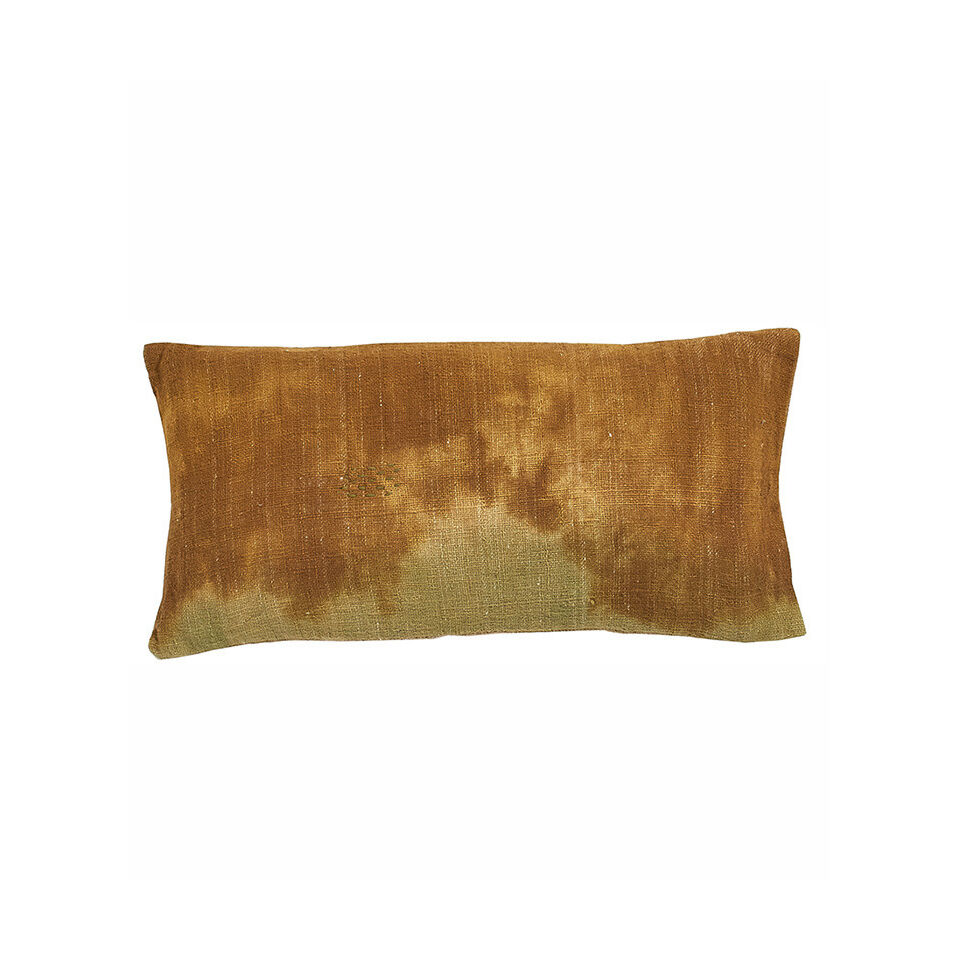 DESERT Coussin en coton 30x60 imprimé deep dye - Fauve