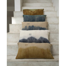 DESERT Coussin en coton 30x60 imprimé deep dye - Fauve