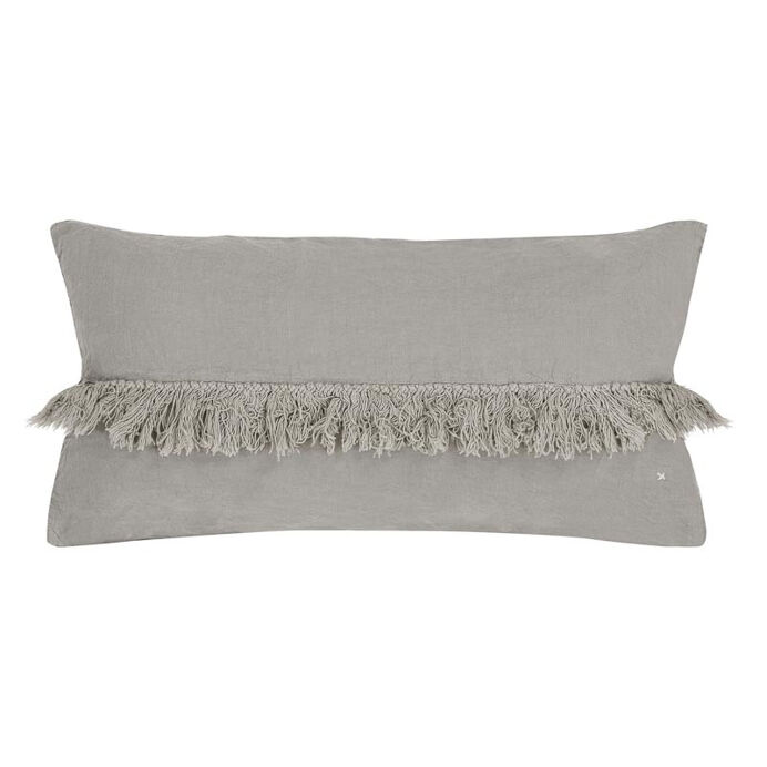 FOX coussin frange lin 30X60 Orage - BED AND PHILOSOPHY