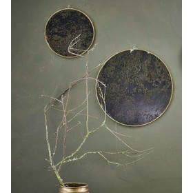 Kiko Oiled Decorative Mirror - Antique Brass - Large 0.5 x 39.5cm (dia) - NKUKU