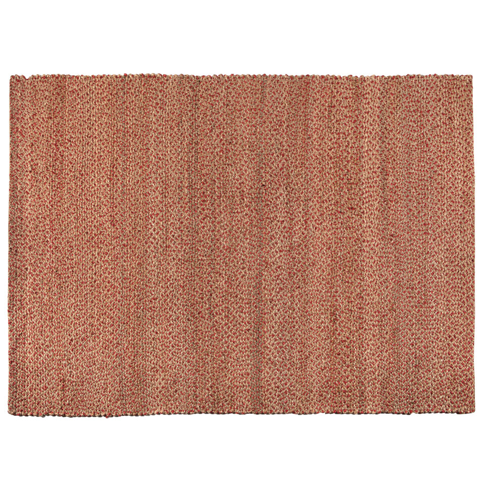 Tapis tissé de jute et coton coloré