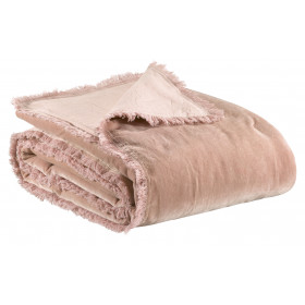 Plaid uni en velours de coton Fara 135x200