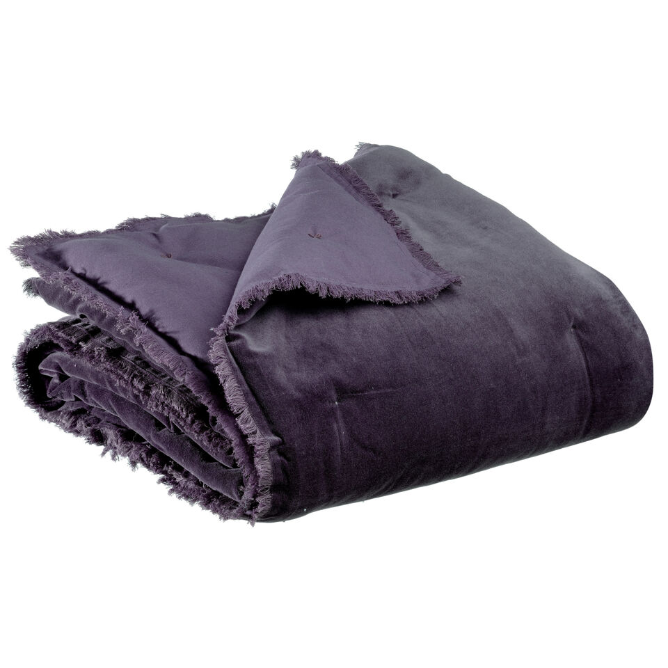 Plaid uni en velours de coton Fara 135x200