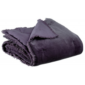 Plaid uni en velours de coton Fara 135x200