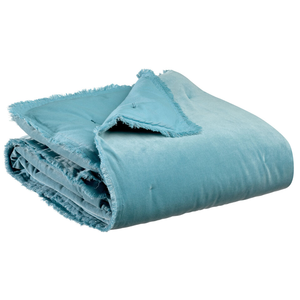 Plaid uni en velours de coton Fara 135x200