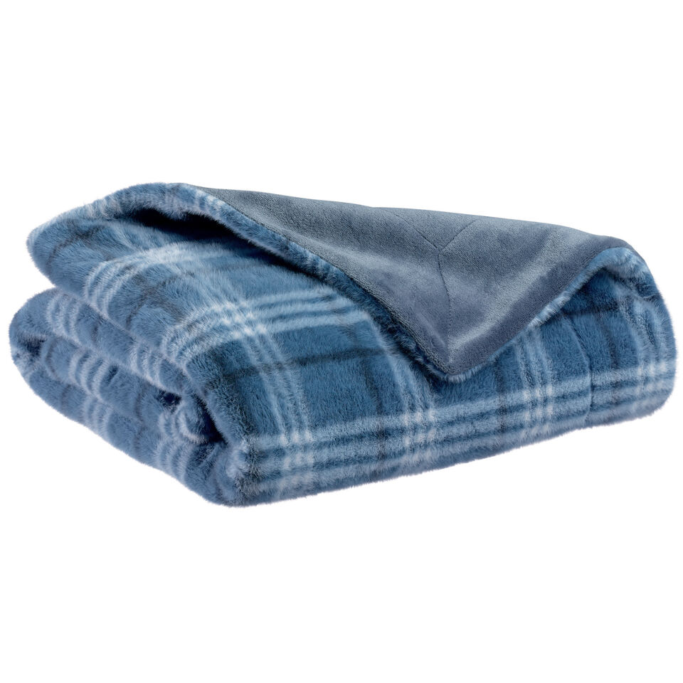 Plaid Luba avec quadrillage en microfibre -140x180 