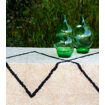 Tapis berbere rabat en coton coloris écru et noir - Impression Lin