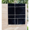 Tapis style berbere Sala en coton coloris noir  - Impression Lin