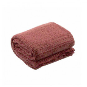 Plaid tricot laine mélangée Chevrons/Tissé main Terracotta 130x170 cm - LA MAISON DE LILO