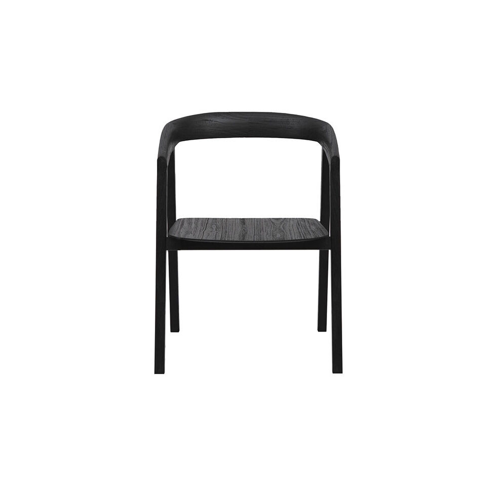 Chaise en teck ARC Noir - Dareels