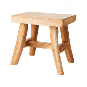 Tabouret bas en Teck Naturel - 33X23X31 - Affari