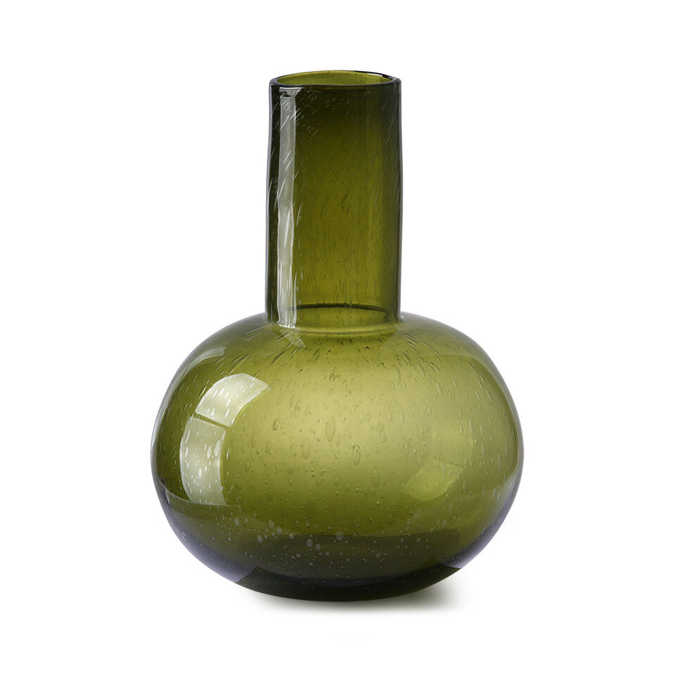 Vase en verre soufflé coloris vert - HK Living