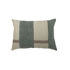 Housse de coussin en lin brut coloris vert et naturel finition frangée CHALYA - Dareels