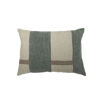 Housse de coussin en lin brut coloris vert et naturel CHALYA 