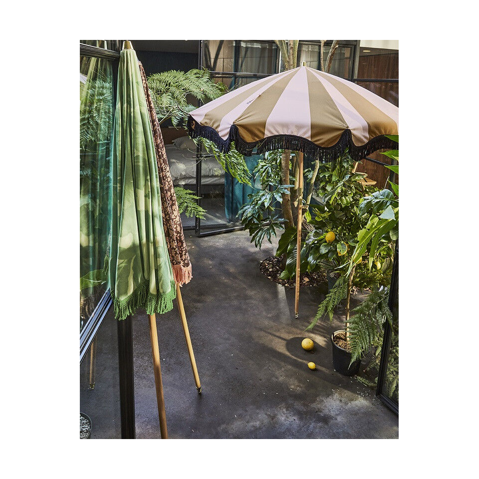 Parasol vintage avec franges - Moutarde/Nude - HK Living