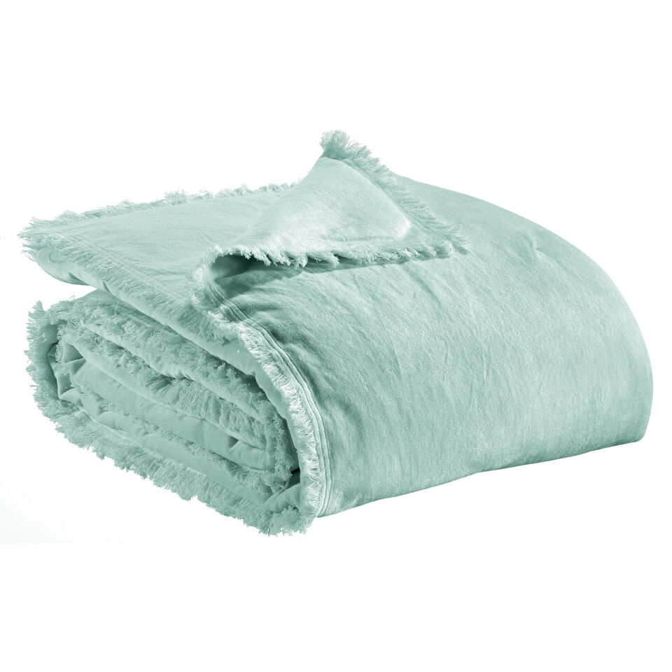 Plaid uni en velours de coton Fara 135x200