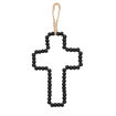 Croix de décoration en perle de bois noir - BAZAR BIZAR