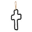 Croix de décoration en perle de bois noir - BAZAR BIZAR