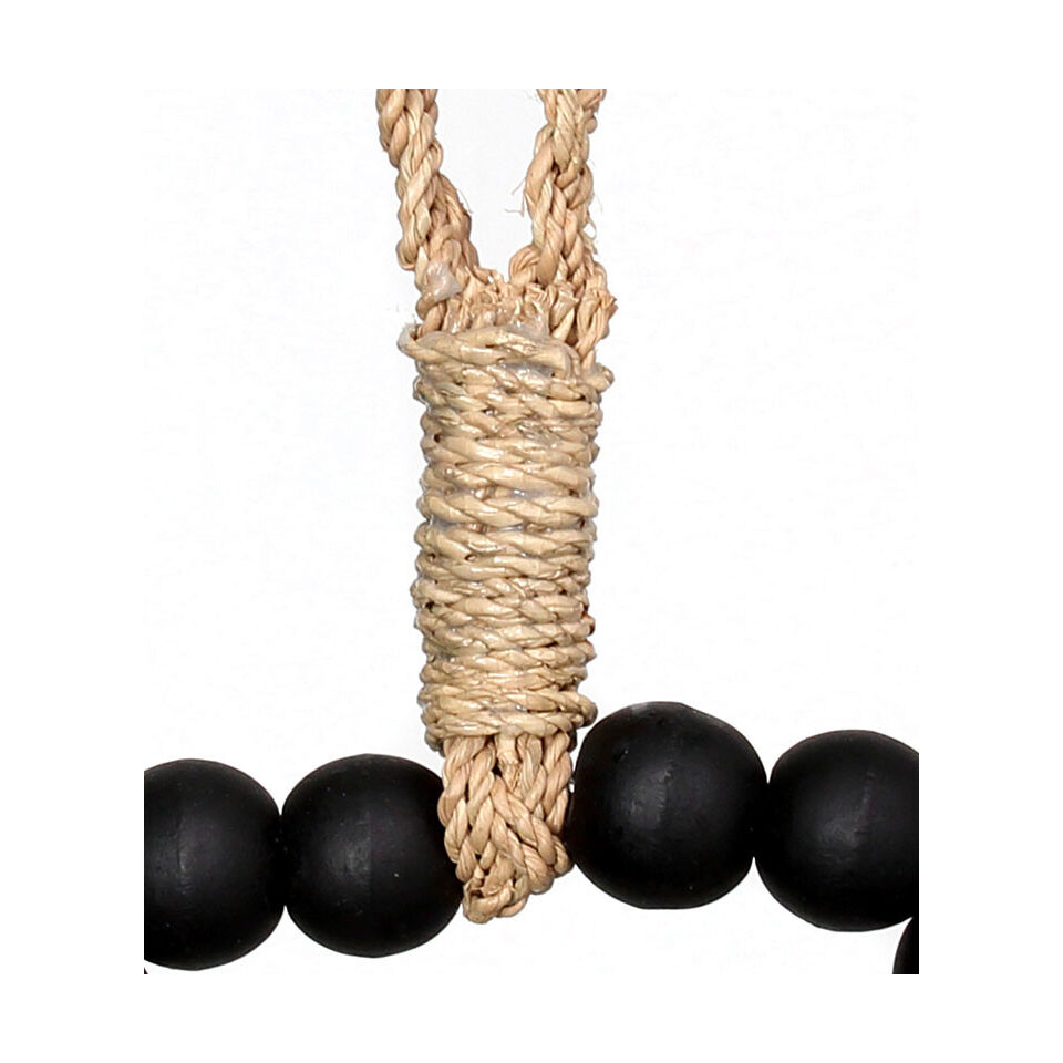 Croix de décoration en perle de bois noir - BAZAR BIZAR