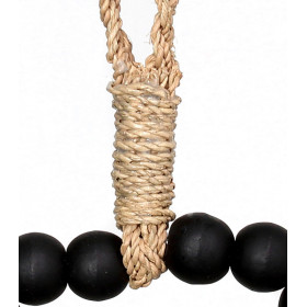 Croix de décoration en perle de bois noir - BAZAR BIZAR