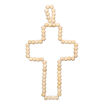 Croix de décoration en perle de bois naturel - BAZAR BIZAR