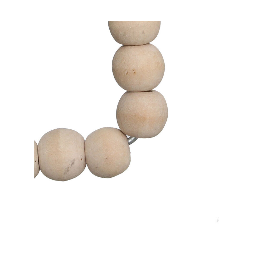 Croix de décoration en perle de bois naturel - BAZAR BIZAR