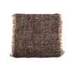 Housse de coussin en coton frangée couleur noir et cuivre 60x60 - BAZAR BIZAR