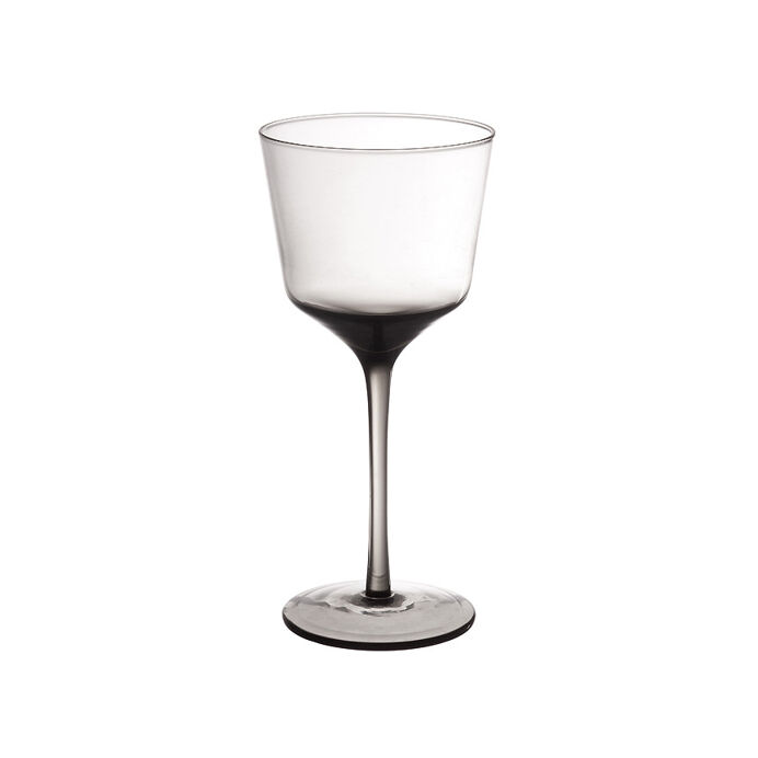 Pomax Verre à vin Blanc sur Pied Fumé JOHN'S - Diam 8,5 x H 18,5 cm...