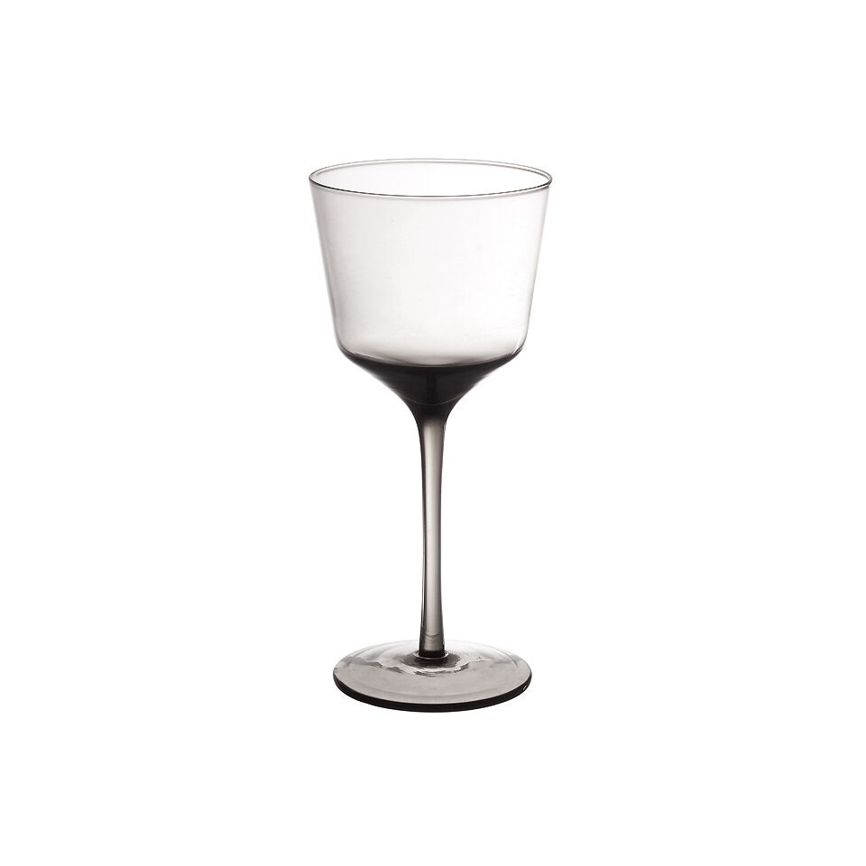Verre à vin Blanc sur Pied Fumé JOHN'S - Diam 8,5 x H 18,5 cm- POMAX