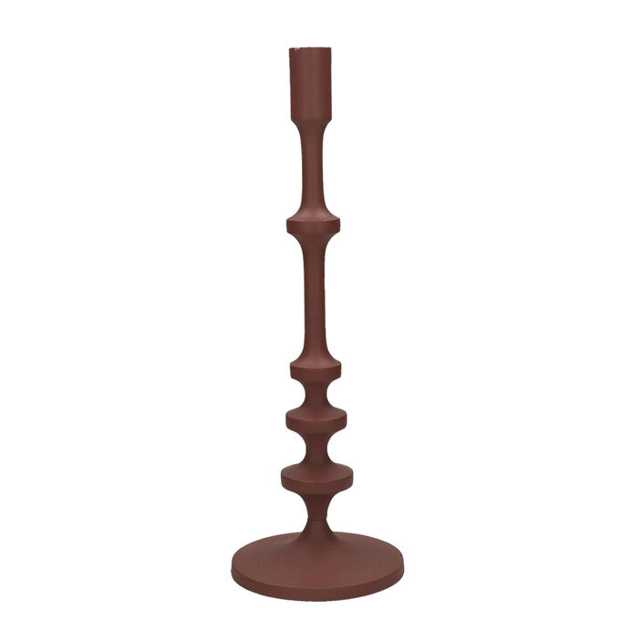 Bougeoir OSKAR en Aluminium Orange - Diam 14,5 H 32,5 cm - POMAX
