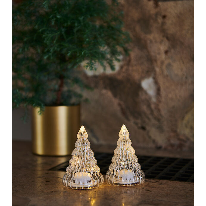 Sapin de Noël LUCY Lumineux à Led (Set de 2)  Alimentation par Piles - H.9 cm - SIRIUS