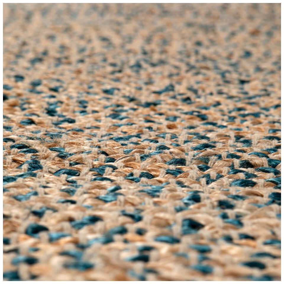 Tapis tissé de jute et coton coloré