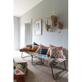 Tapis tissé de jute et coton coloré