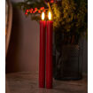Set de 2 Bougies Led SILLE en Cire avec Flammes Vacillantes Artificielles Réalistes - Exclusive Rouge H. 25cm - SIRIUS