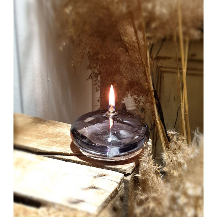 Impression Lin Lampe à Huile décorative Ellipse en verre Smoke